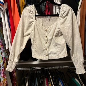 Madewell Cream Button-Up Blouse